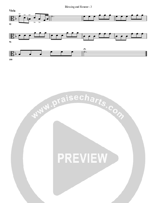 Blessing And Honour Viola (G3 Worship)