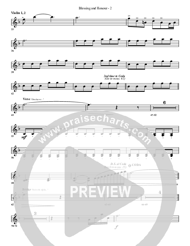 Blessing And Honour Violin 1/2 (G3 Worship)