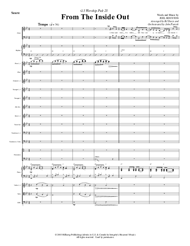From The Inside Out Orchestration (G3 Worship)
