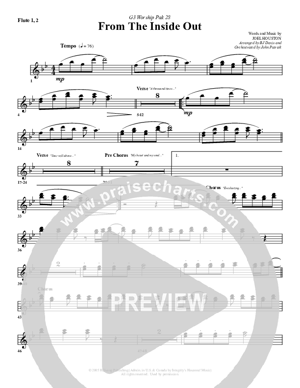 From The Inside Out Flute 1/2 (G3 Worship)
