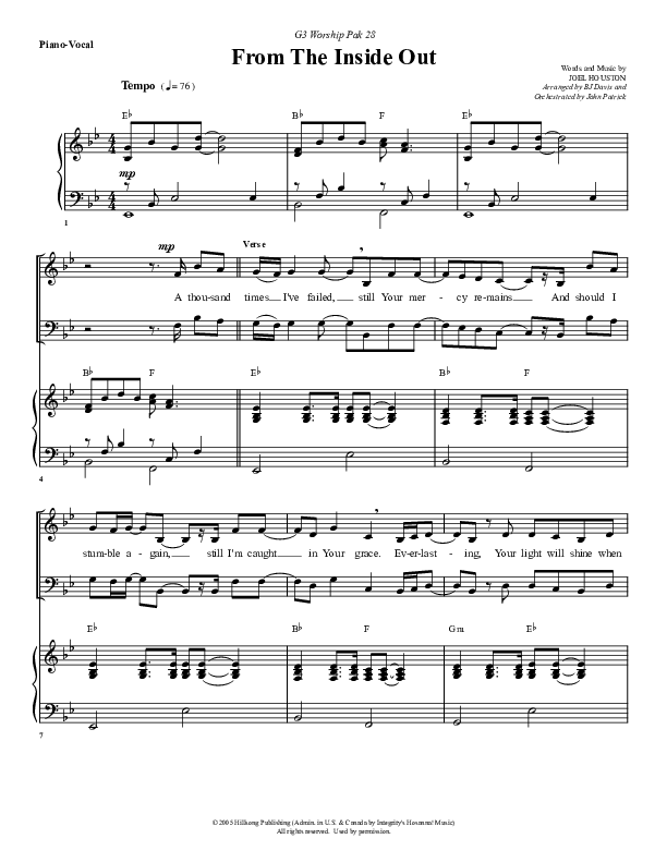 From The Inside Out Lead & Piano (G3 Worship)