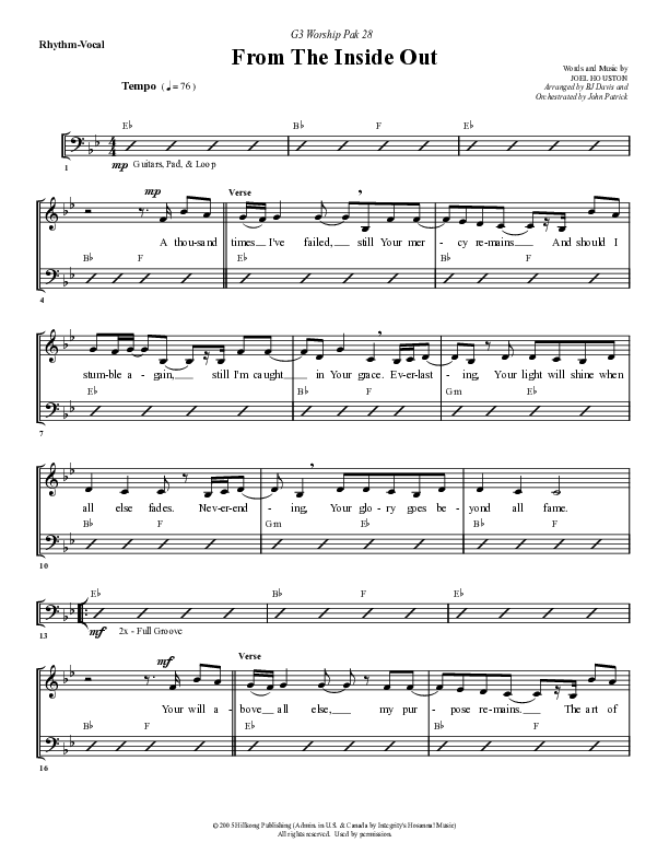 From The Inside Out Rhythm/Vocal (G3 Worship)
