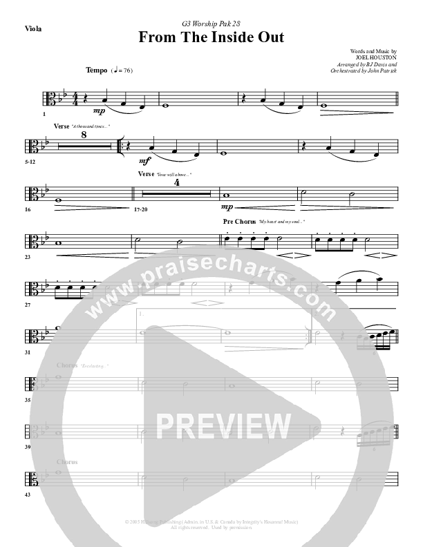 From The Inside Out Viola (G3 Worship)
