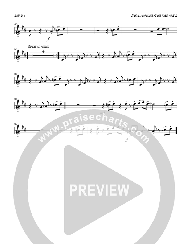Joyful Joyful We Adore Thee (Instrumental) Bari Sax (Tom Payne)