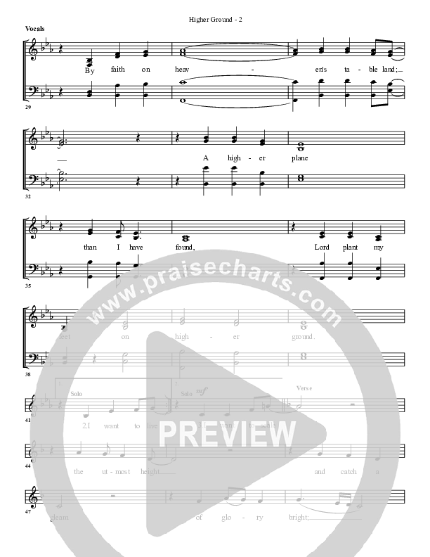 Higher Ground Choir Sheet (G3 Worship)