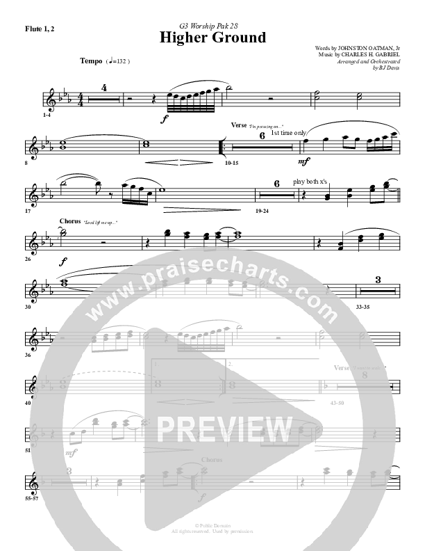 Higher Ground Flute 1/2 (G3 Worship)