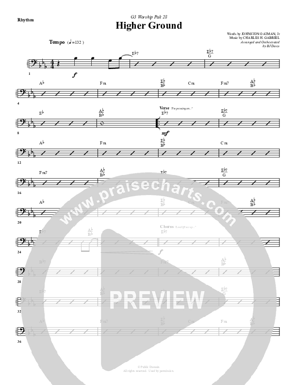 Higher Ground Rhythm Chart (G3 Worship)