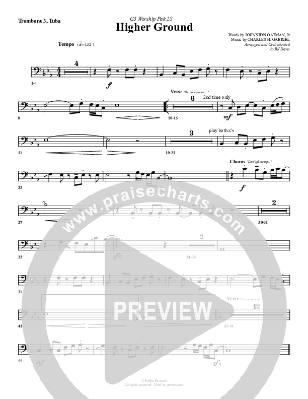 Higher Ground Trombone 3/Tuba (G3 Worship)