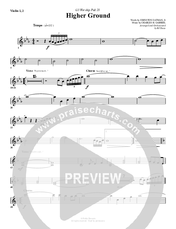 Higher Ground Violin 1/2 (G3 Worship)