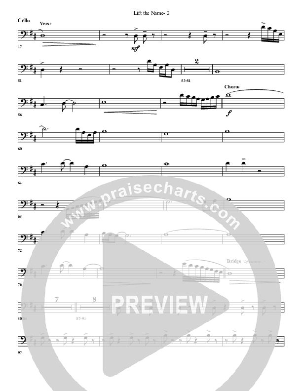 Lift The Name Cello (G3 Worship)