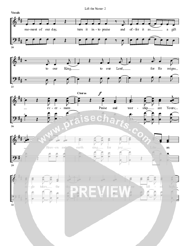 Lift The Name Choir Sheet (G3 Worship)