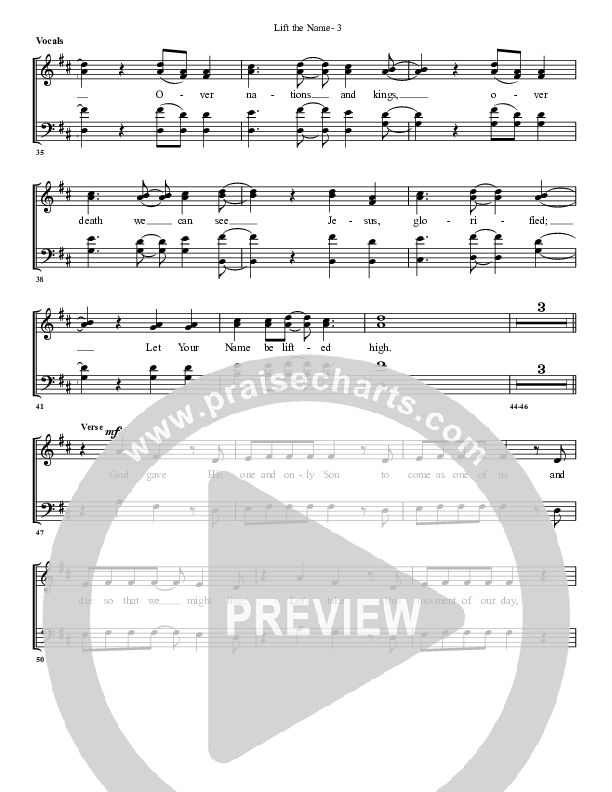 Lift The Name Choir Sheet (G3 Worship)