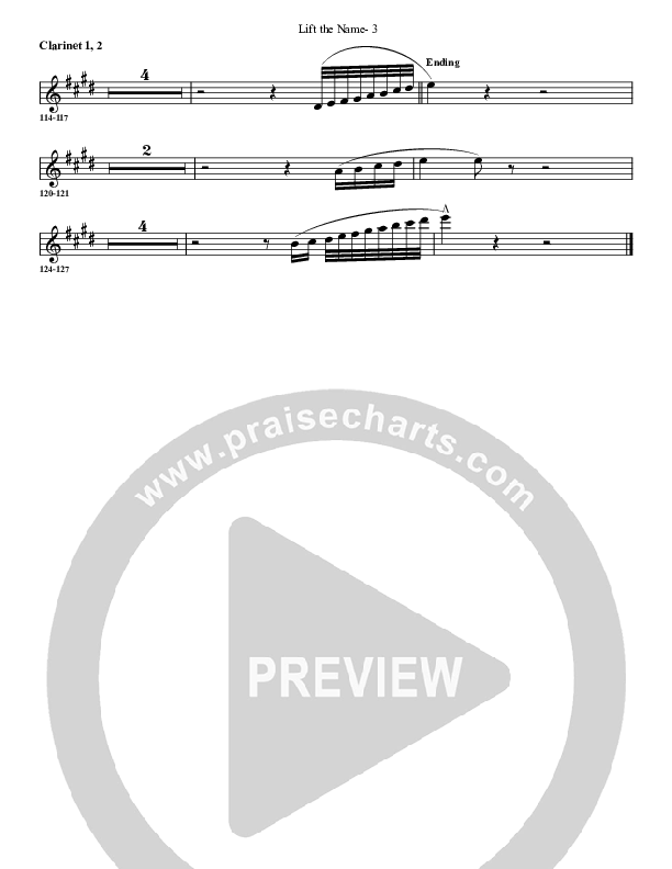 Lift The Name Clarinet 1/2 (G3 Worship)