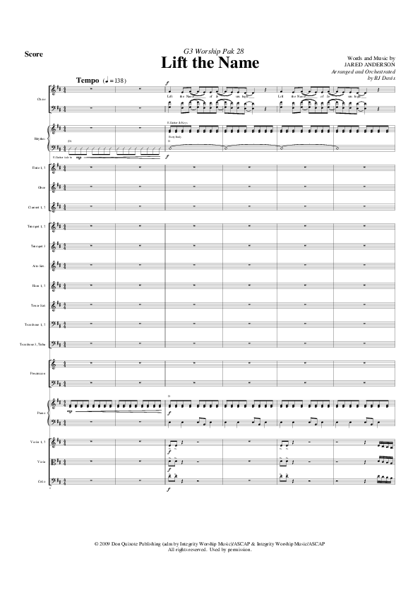 Lift The Name Conductor's Score (G3 Worship)