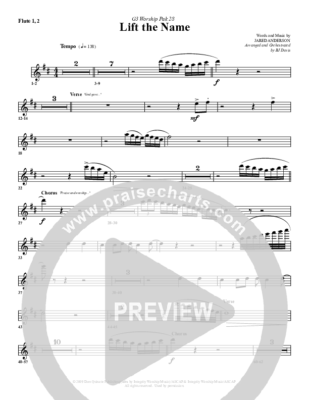 Lift The Name Flute 1/2 (G3 Worship)