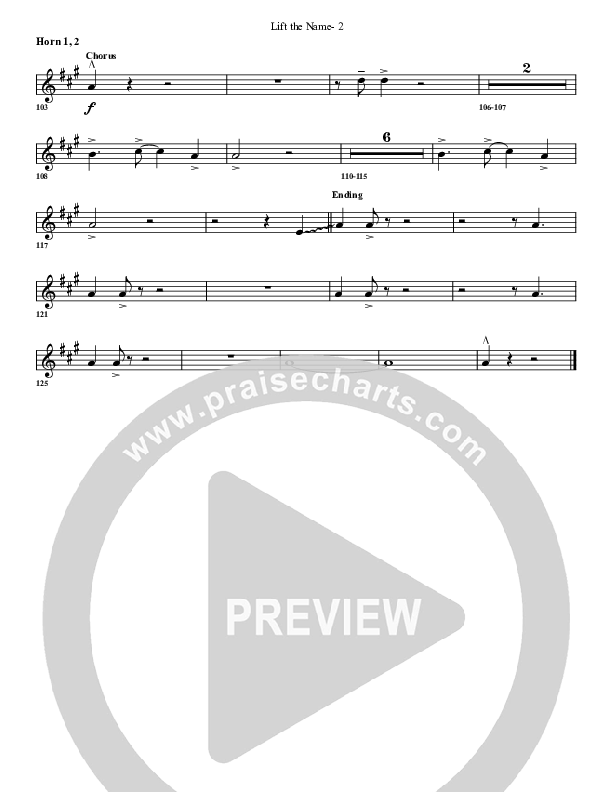 Lift The Name French Horn 1/2 (G3 Worship)