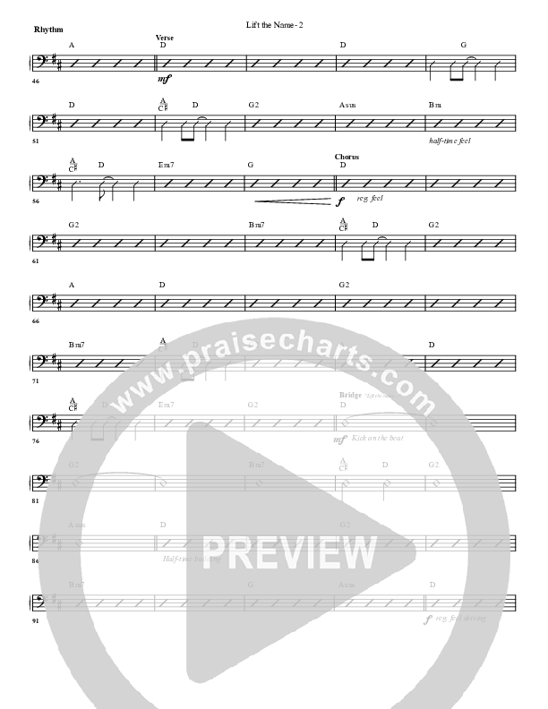Lift The Name Rhythm Chart (G3 Worship)