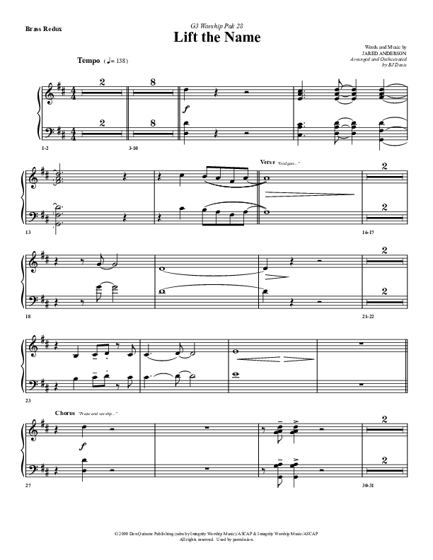 Lift The Name Synth Brass (G3 Worship)