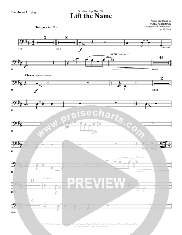 Lift The Name Trombone 3/Tuba (G3 Worship)
