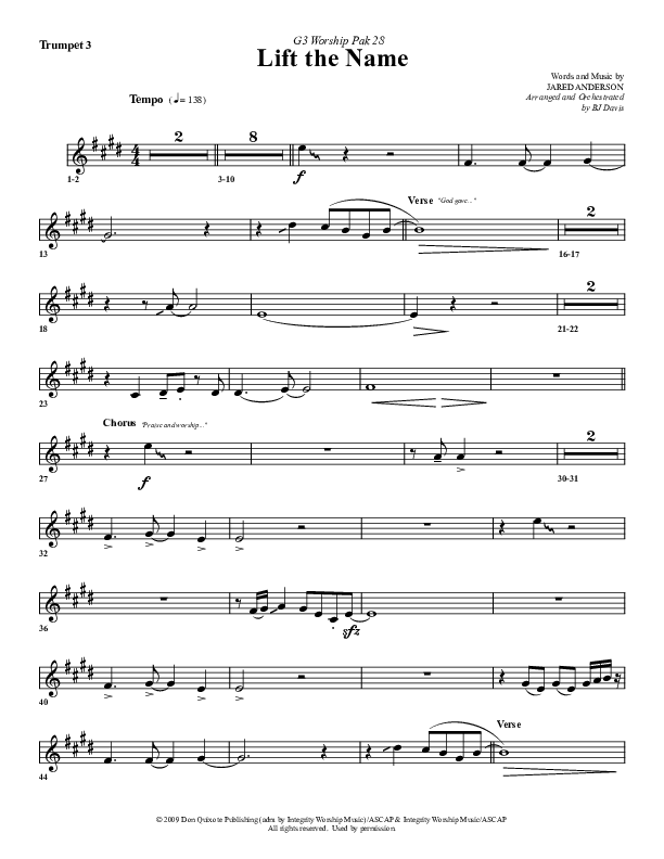 Lift The Name Trumpet 3 (G3 Worship)