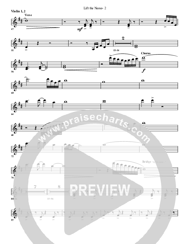 Lift The Name Violin 1/2 (G3 Worship)