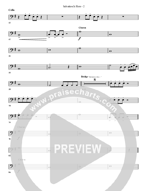 Salvation Is Here Cello (G3 Worship)