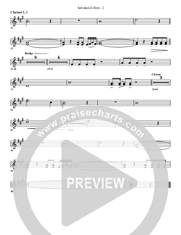 Salvation Is Here Clarinet 1/2 (G3 Worship)