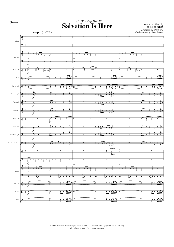 Salvation Is Here Orchestration (G3 Worship)