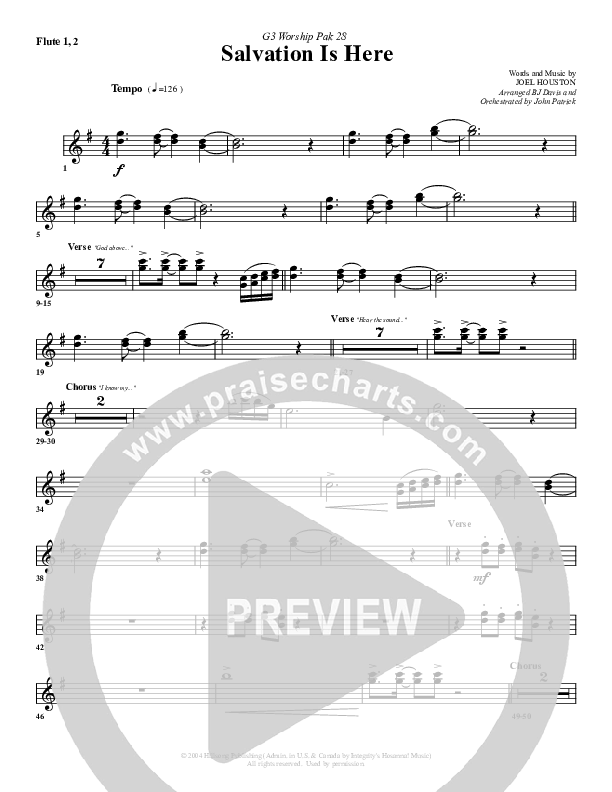 Salvation Is Here Flute 1/2 (G3 Worship)