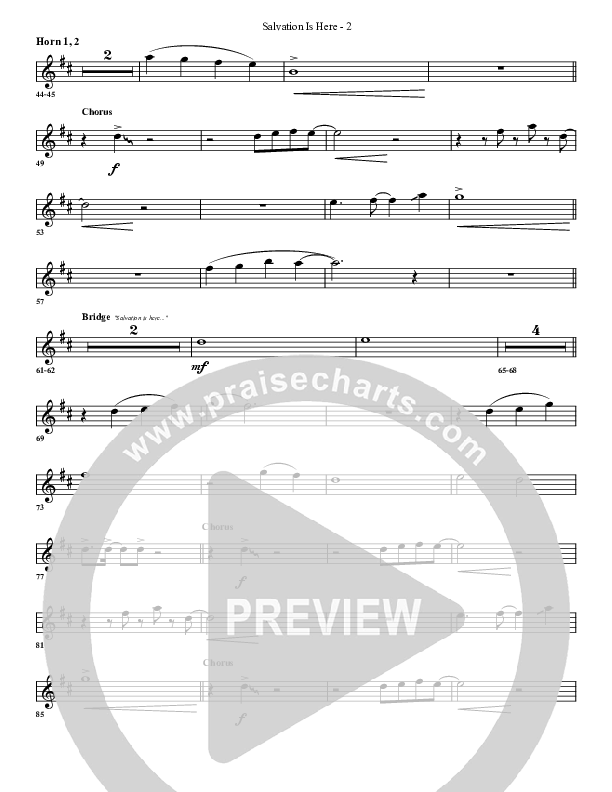 Salvation Is Here French Horn 1/2 (G3 Worship)