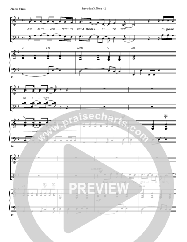 Salvation Is Here Piano/Vocal (G3 Worship)