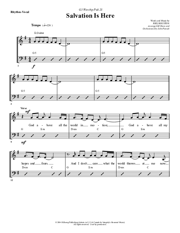 Salvation Is Here Rhythm/Vocal (G3 Worship)