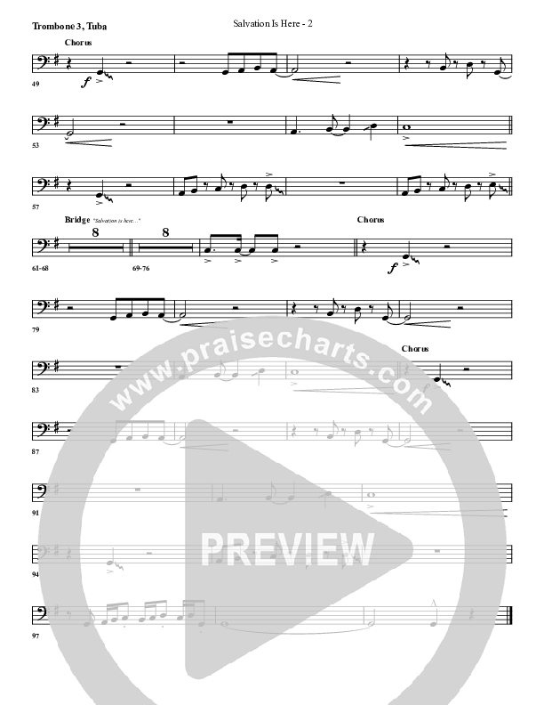 Salvation Is Here Trombone 3/Tuba (G3 Worship)