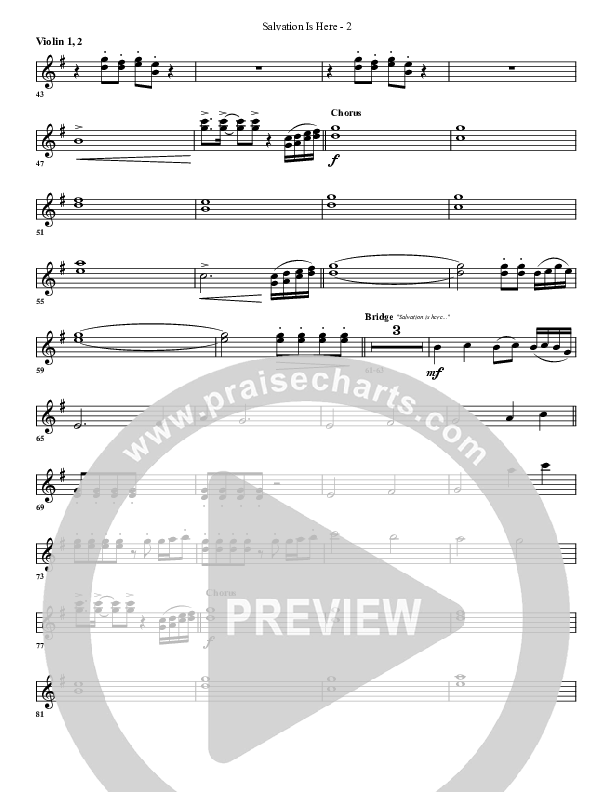 Salvation Is Here Violin 1/2 (G3 Worship)
