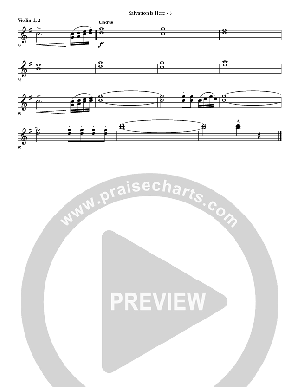 Salvation Is Here Violin 1/2 (G3 Worship)