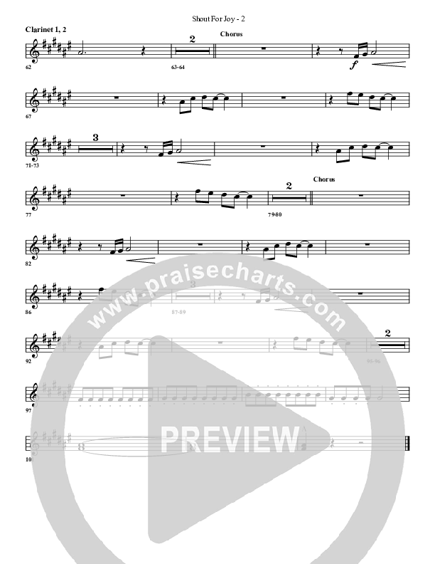 Shout For Joy Clarinet 1/2 (G3 Worship)