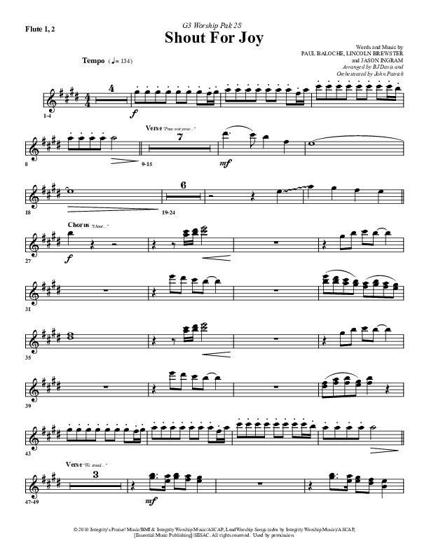 Shout For Joy Flute 1/2 (G3 Worship)