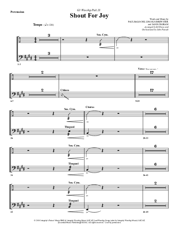 Shout For Joy Percussion (G3 Worship)