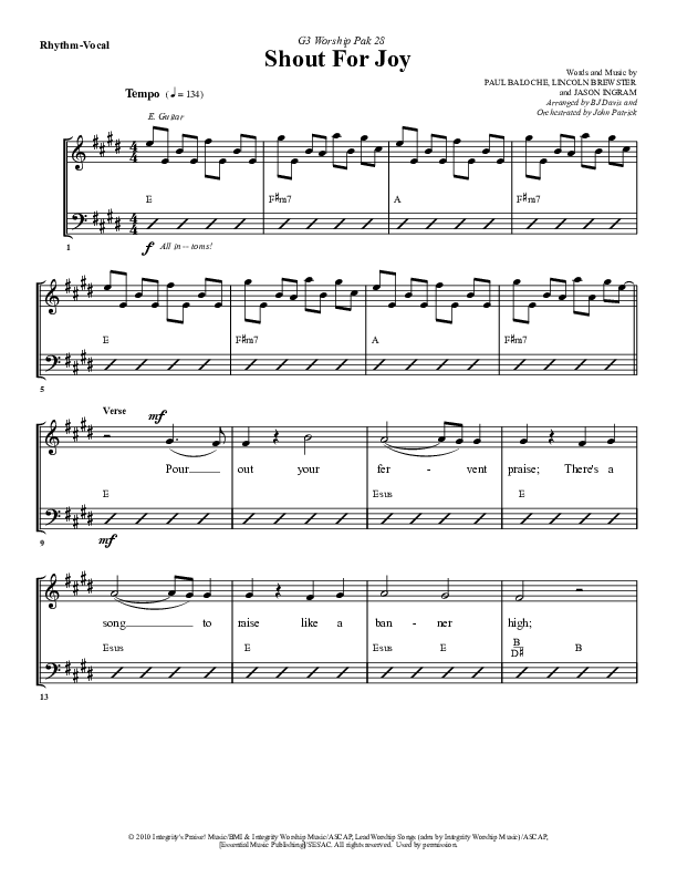 Shout For Joy Rhythm/Vocal (G3 Worship)