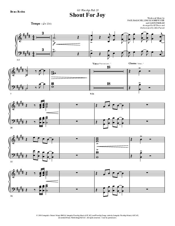 Shout For Joy Synth Brass (G3 Worship)