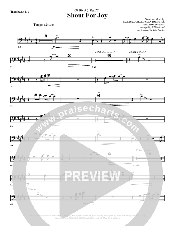 Shout For Joy Trombone 1/2 (G3 Worship)