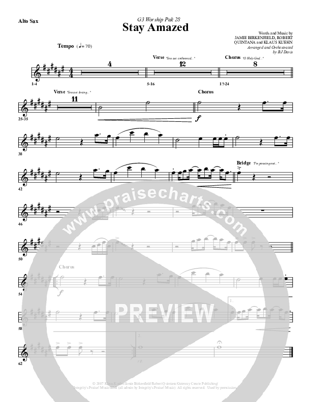 Stay Amazed Alto Sax (G3 Worship)
