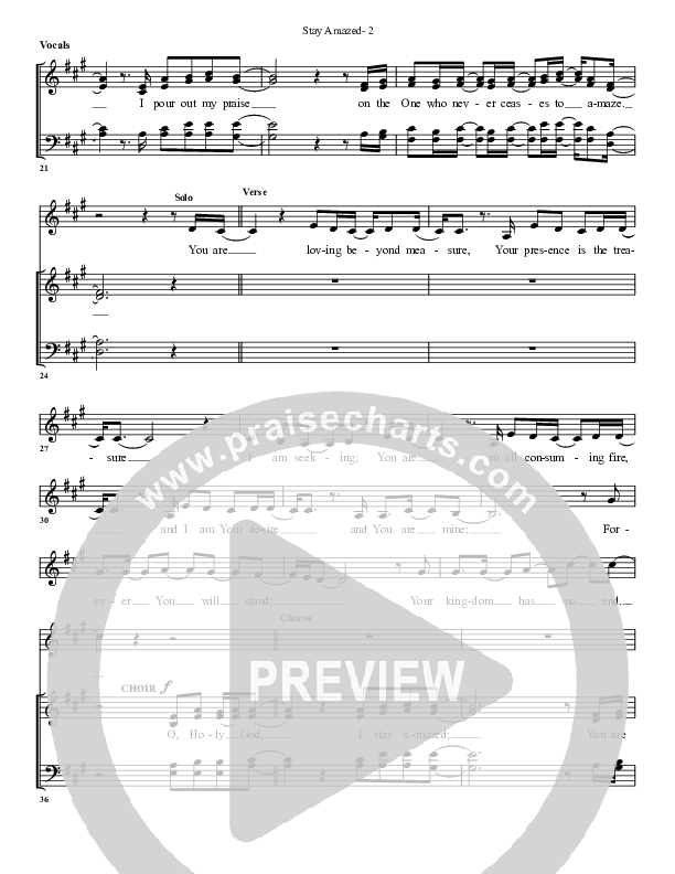 Stay Amazed Choir Sheet (G3 Worship)