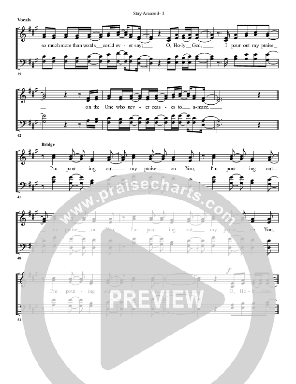 Stay Amazed Choir Sheet (G3 Worship)