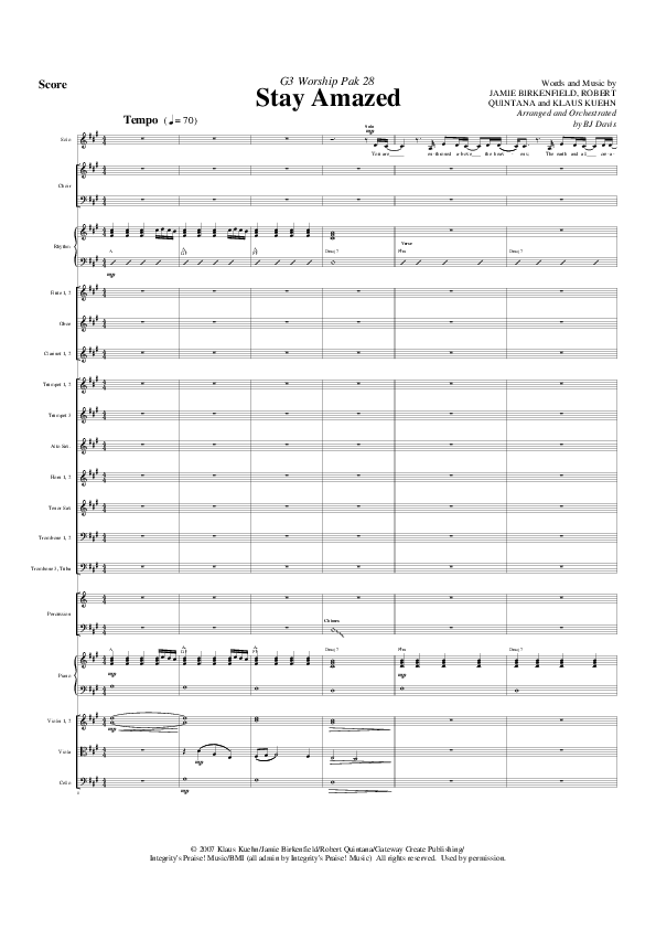 Stay Amazed Conductor's Score (G3 Worship)