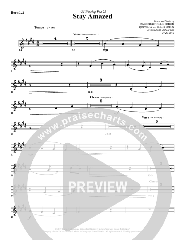 Stay Amazed French Horn 1/2 (G3 Worship)