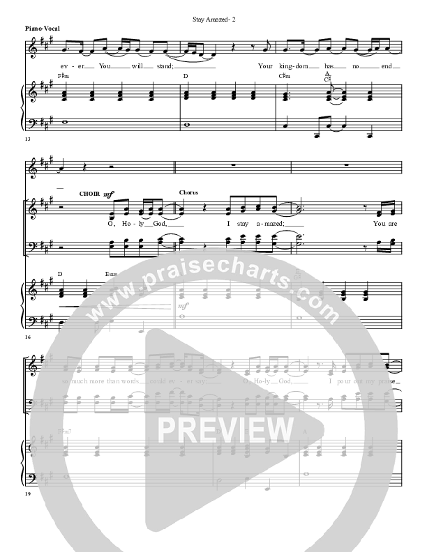 Stay Amazed Lead & Piano (G3 Worship)