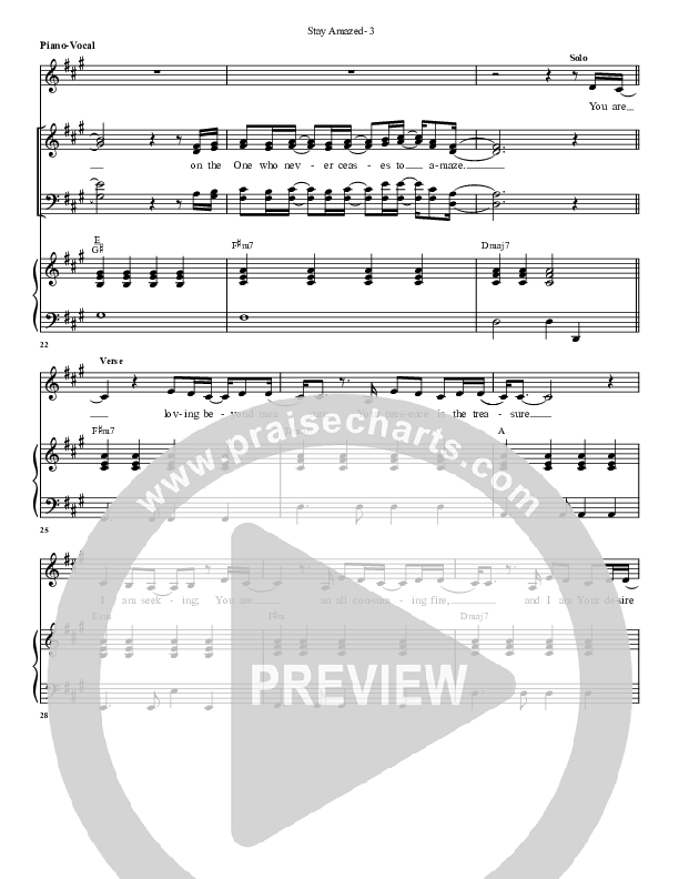 Stay Amazed Lead & Piano (G3 Worship)