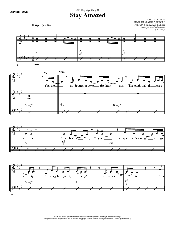 Stay Amazed Rhythm/Vocal (G3 Worship)