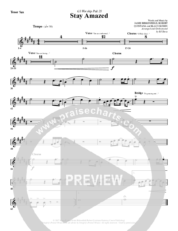 Stay Amazed Tenor Sax 2 (G3 Worship)